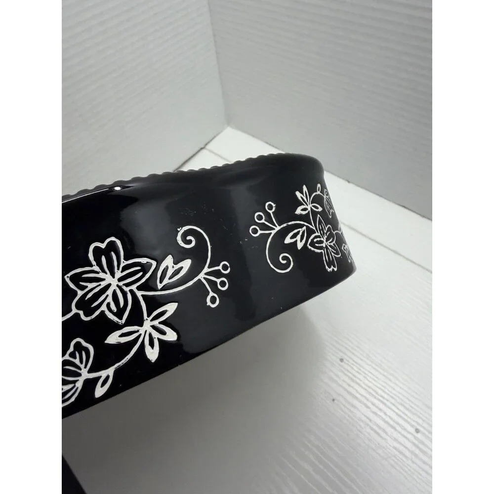 Temptations Floral Lace Black Baking Dish 10